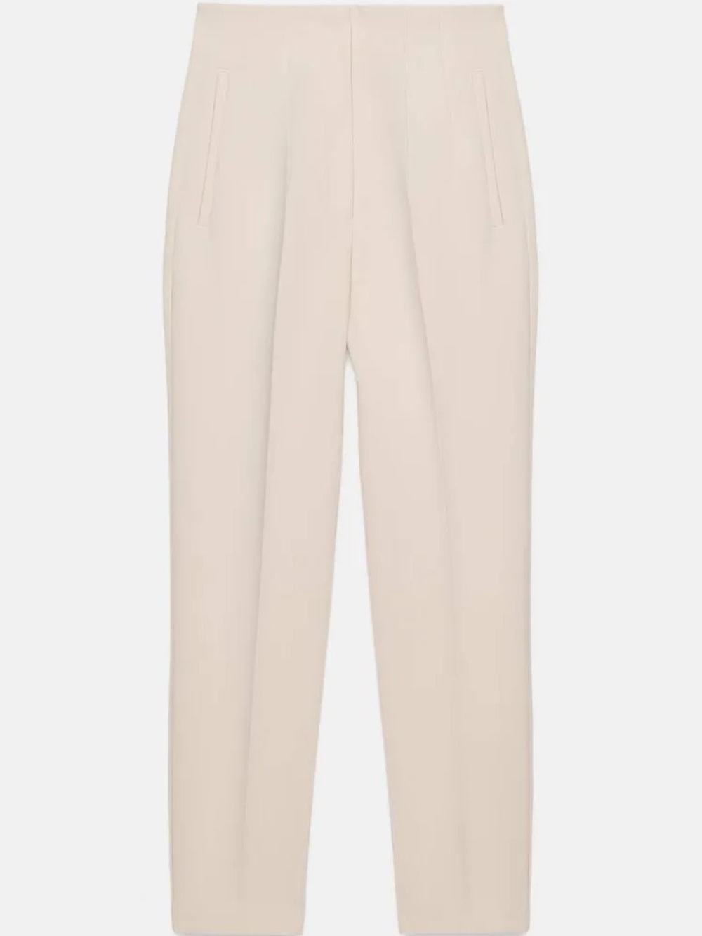 Zara High-Waist Tailored Pants in Light Taupe